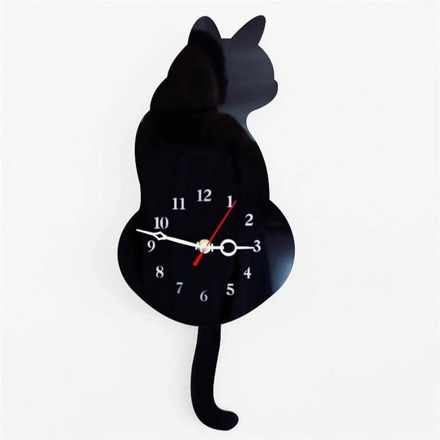 Horloge Murale Créative Mignonne De Chat De Queue Remuant