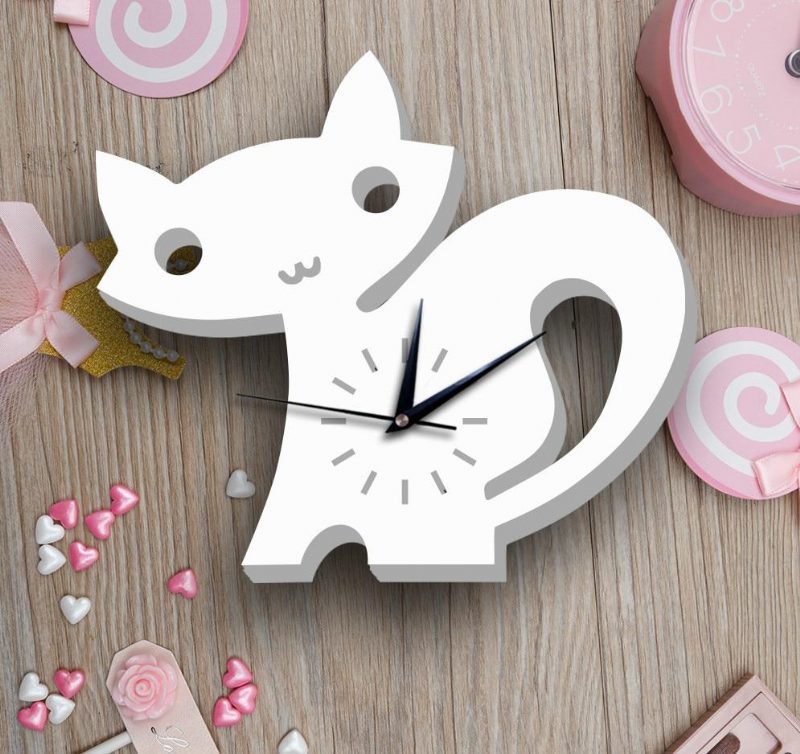 Horloge Murale De Chat Mignon Dessin Animé Créatif 3d