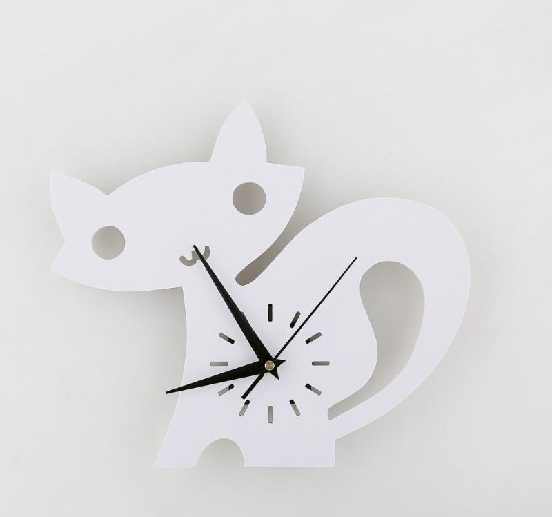 Horloge Murale De Chat Mignon Dessin Animé Créatif 3d