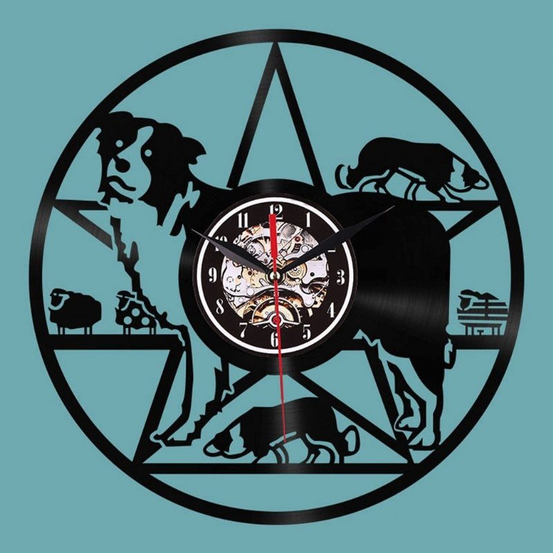 Horloge Murale En Caoutchouc Étoile Et Chien