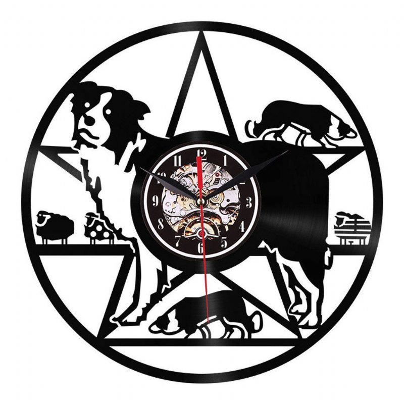 Horloge Murale En Caoutchouc Étoile Et Chien