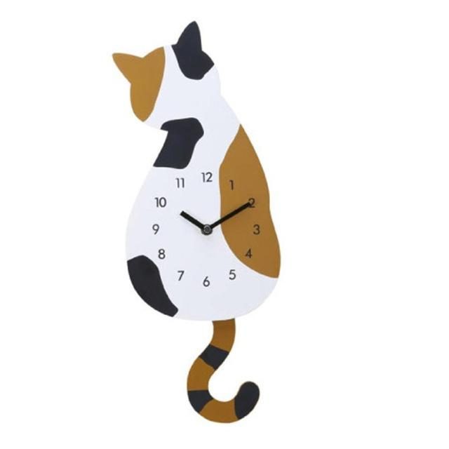 Horloge Murale En Forme De Chat Coloré