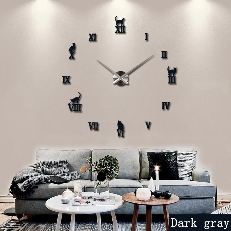 Horloge Murale Étonnante De Chat De Nombres Romains