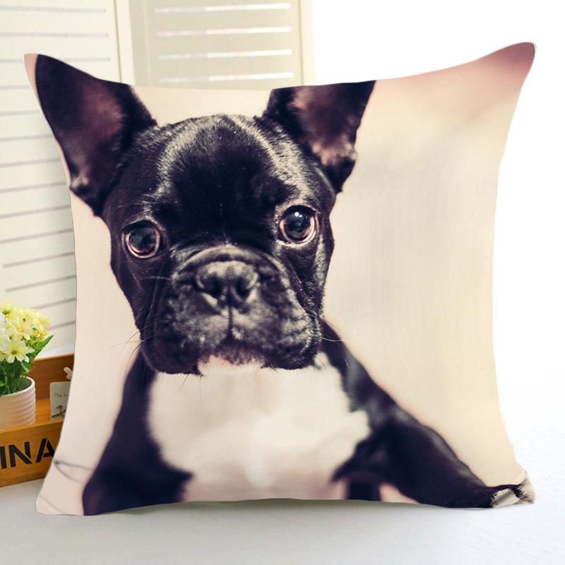 Housse De Coussin À Imprimé Chiot Mignon