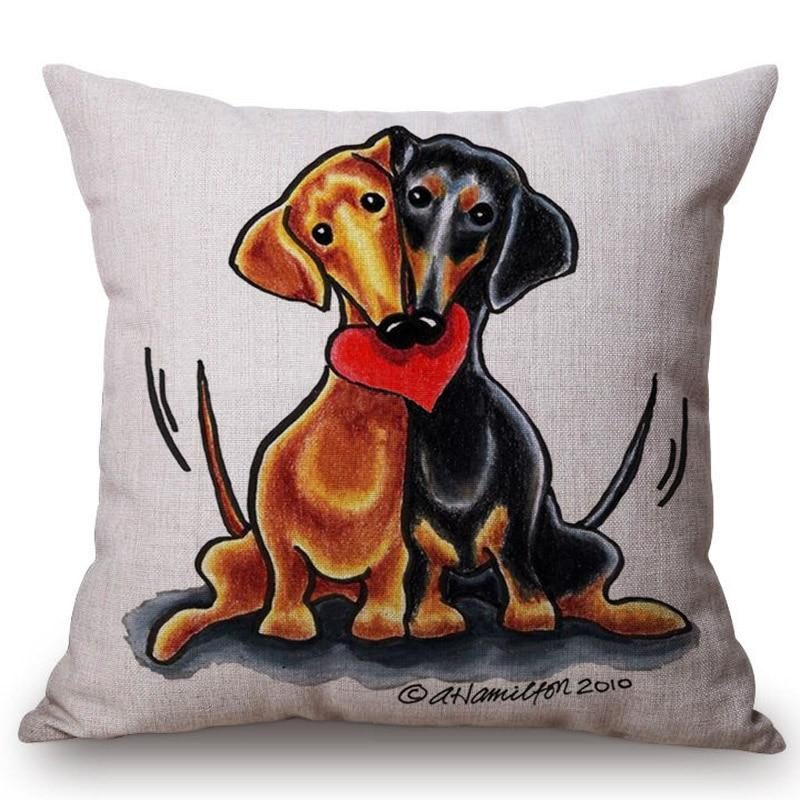 Housse De Coussin Chien Mignon