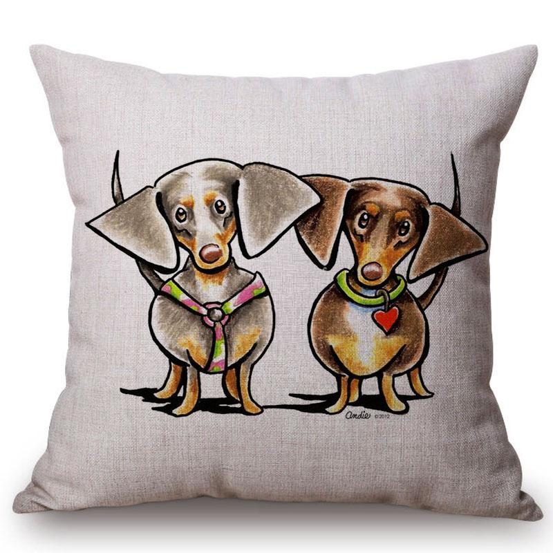 Housse De Coussin Chien Mignon