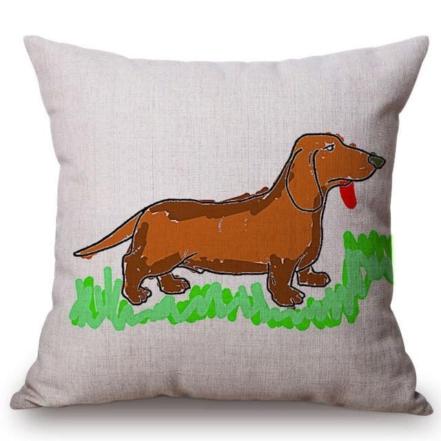 Housse De Coussin Chien Mignon