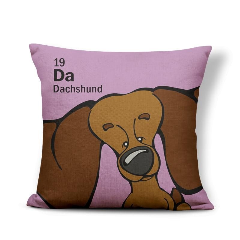 Housse De Coussin De Conception De Table Périodique De Chien