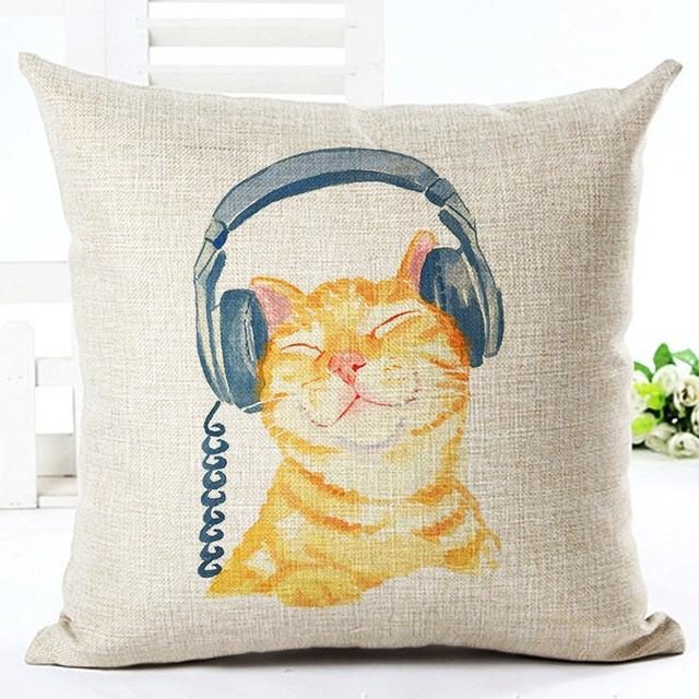 Housse De Coussin Décoratif Mignon Joli Chat