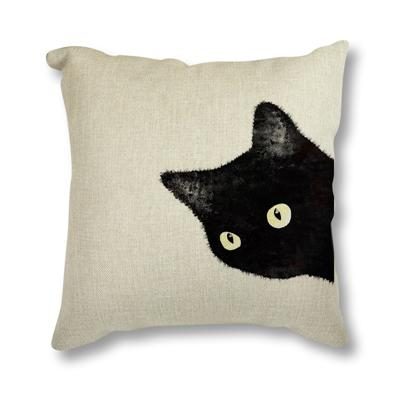 Housse De Coussin Décorative Chats Noirs