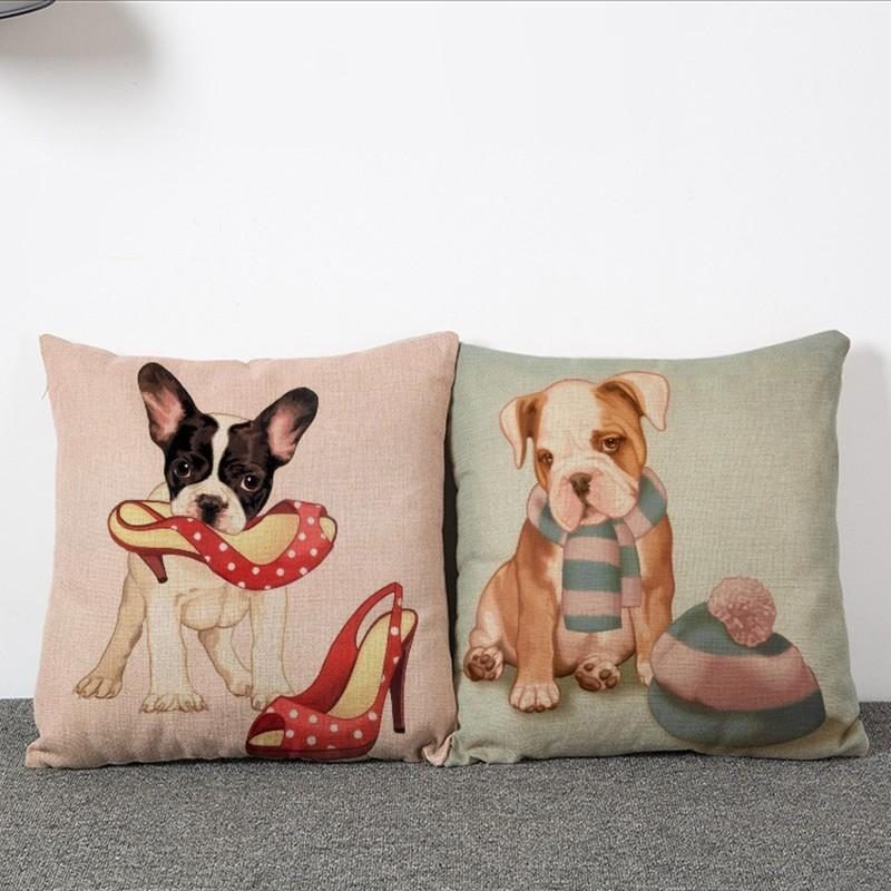 Housse De Coussin Design Chien Décoratif