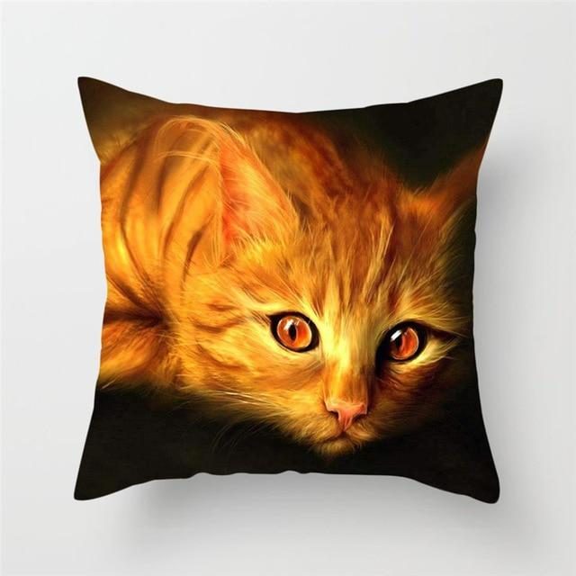 Housse De Coussin Dessins De Chat Drôle