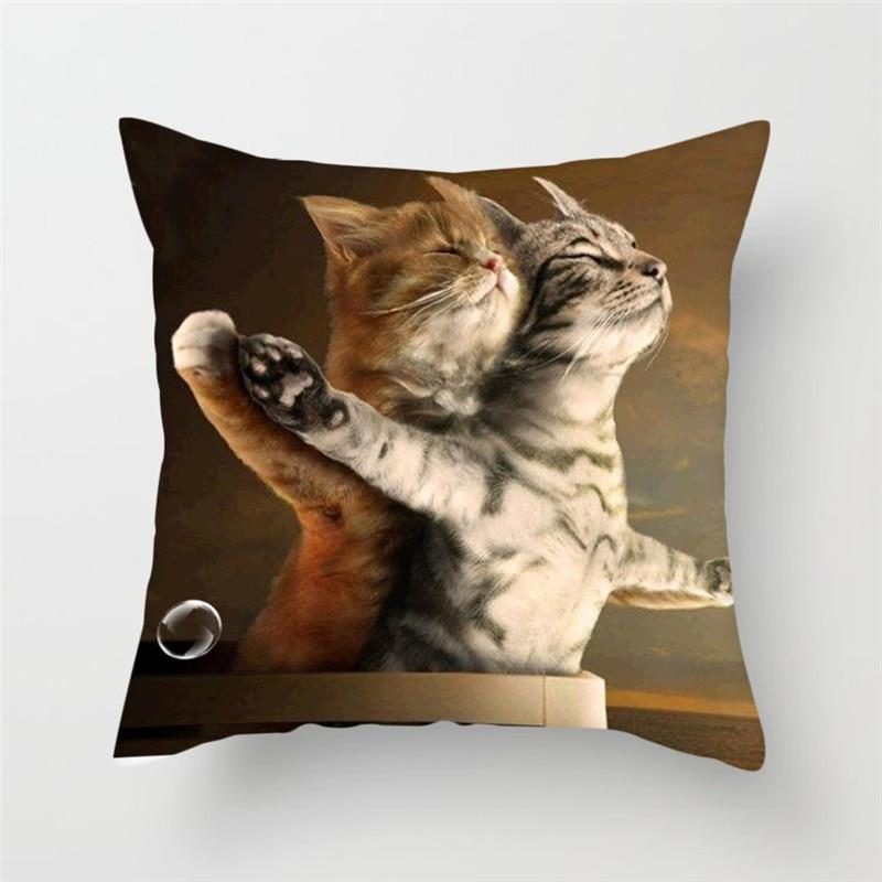 Housse De Coussin Dessins De Chat Drôle