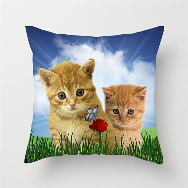 Housse De Coussin Dessins De Chat Drôle