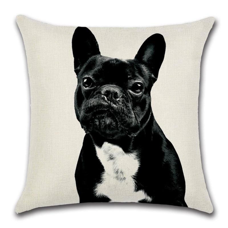 Housse De Coussin Imprimé Bouledogue Français