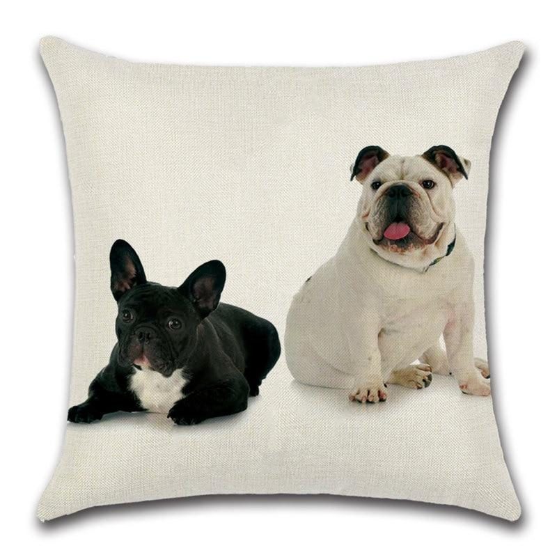 Housse De Coussin Imprimé Bouledogue Français