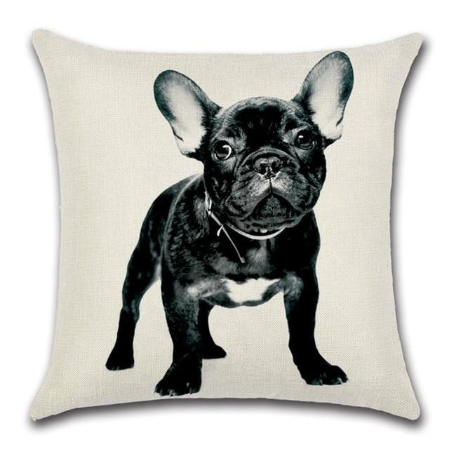 Housse De Coussin Imprimé Bouledogue Français