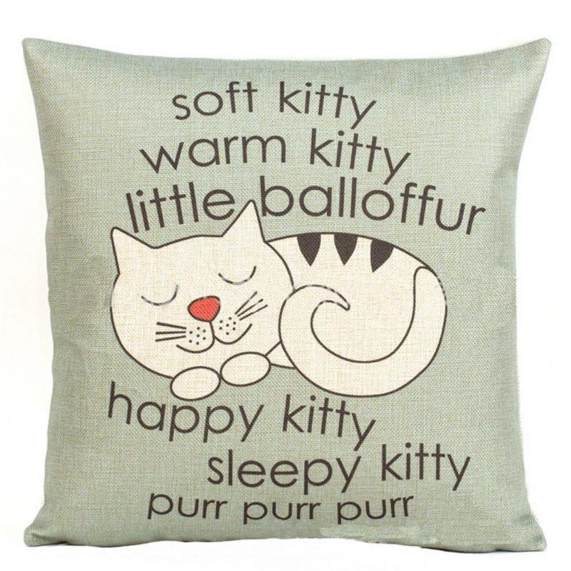 Housse De Coussin Coussin Imprimé Chat