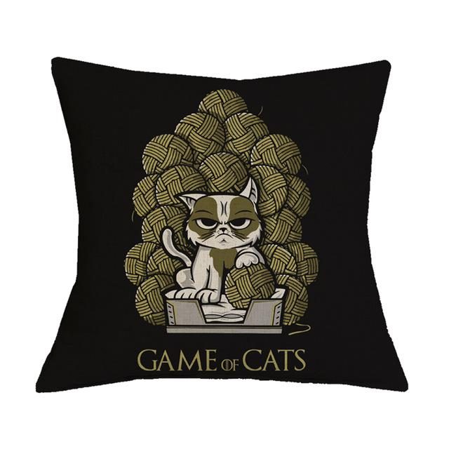 Housse De Coussin Imprimé Chat