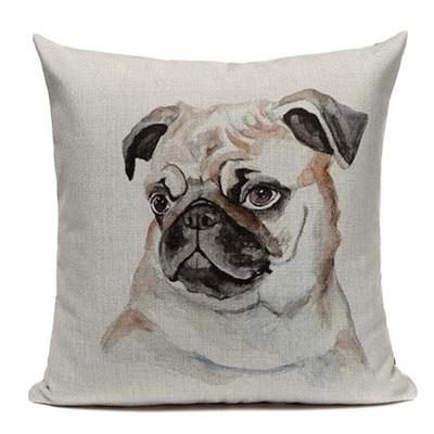 Housse De Coussin Imprimé Chien Aquarelle