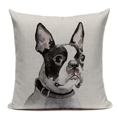 Housse De Coussin Imprimé Chien Aquarelle