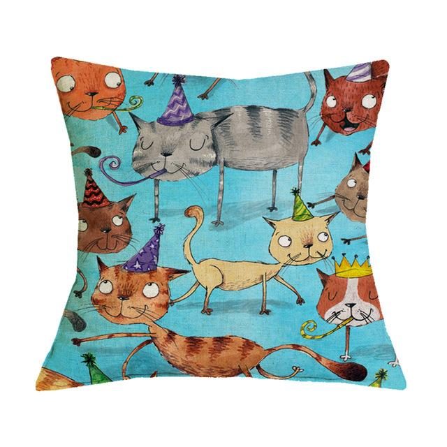 Housse De Coussin Motif Chat Mignon