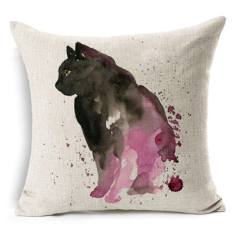 Housse De Coussin Motif Chat Mignon