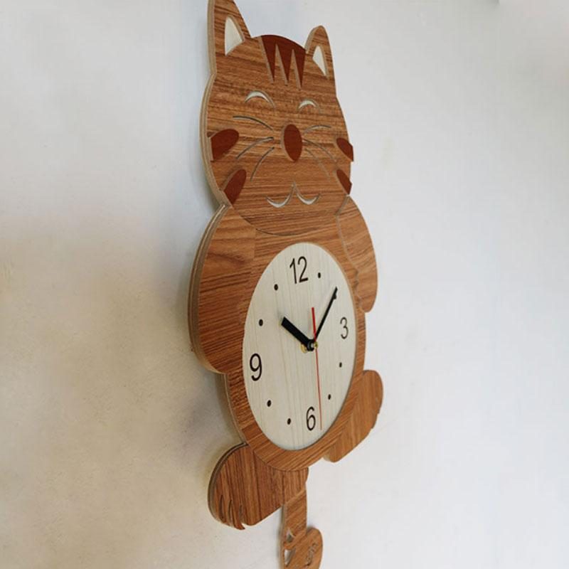 Jolie Horloge Murale Chat Créatif