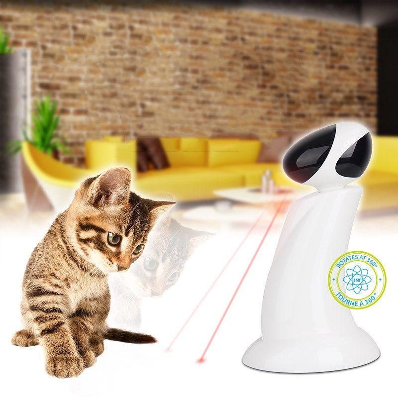 Jouet De Teaser Laser De Fléchette D'exercice De Lumière De Chat Interactif Automatique À 360 Degrés