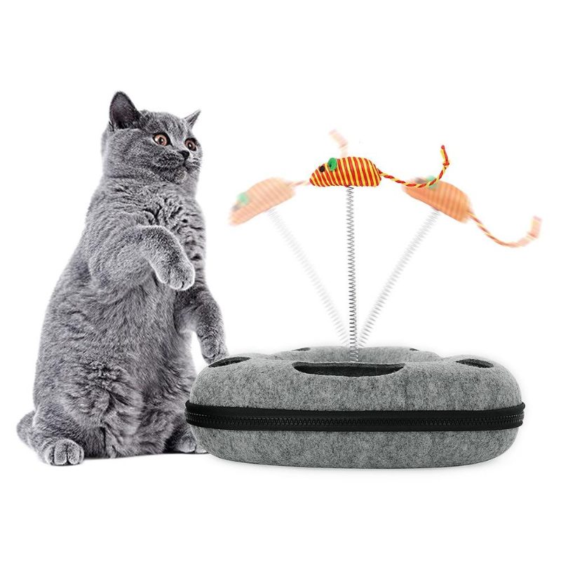 Jouet Interactif Rotatif Souris Et Balle 2 En 1 Pour Chat