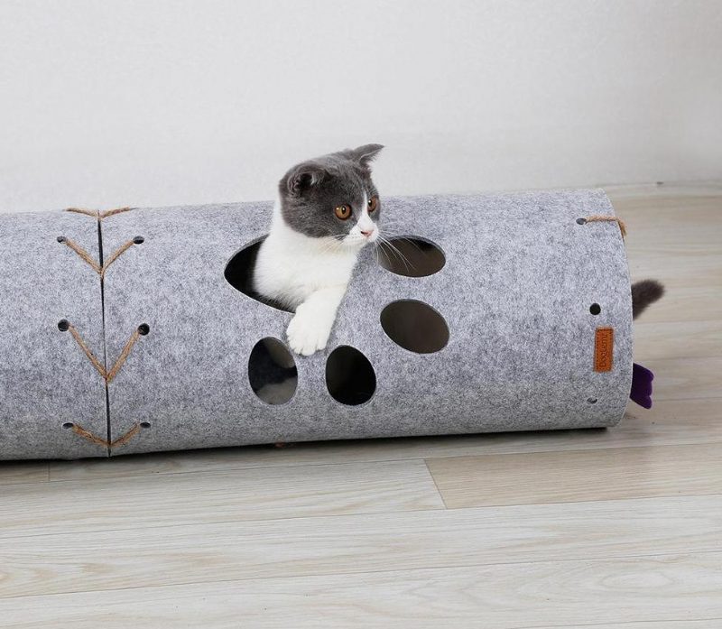 Jouet Tunnel Pliable Interactif Pour Chat