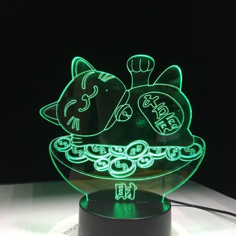 Lampe 3d Chat Au Trésor Bonne Fortune