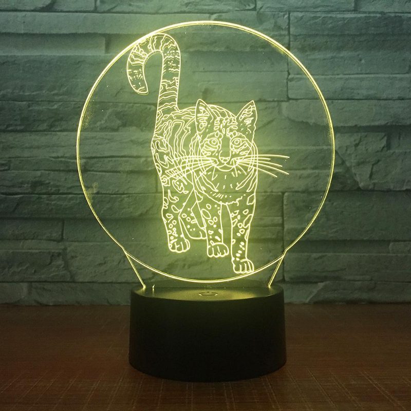 Lampe De Bureau De Nuit 3d Chat Mignon