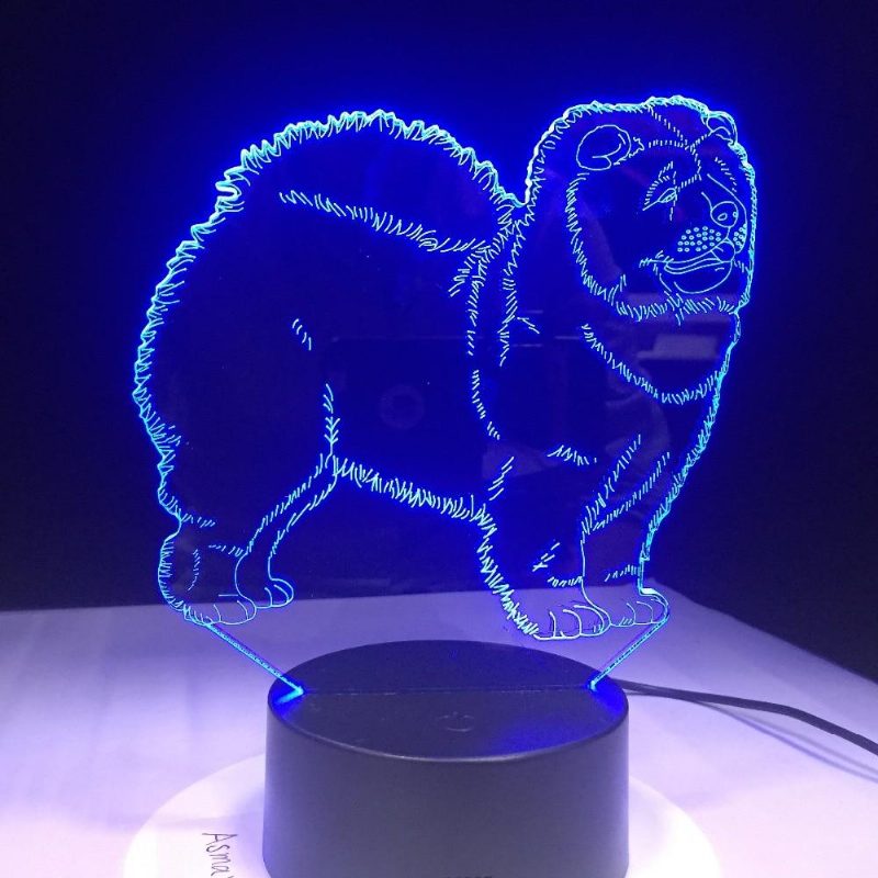 Lampe De Nuit 3d Chien Chow Chow