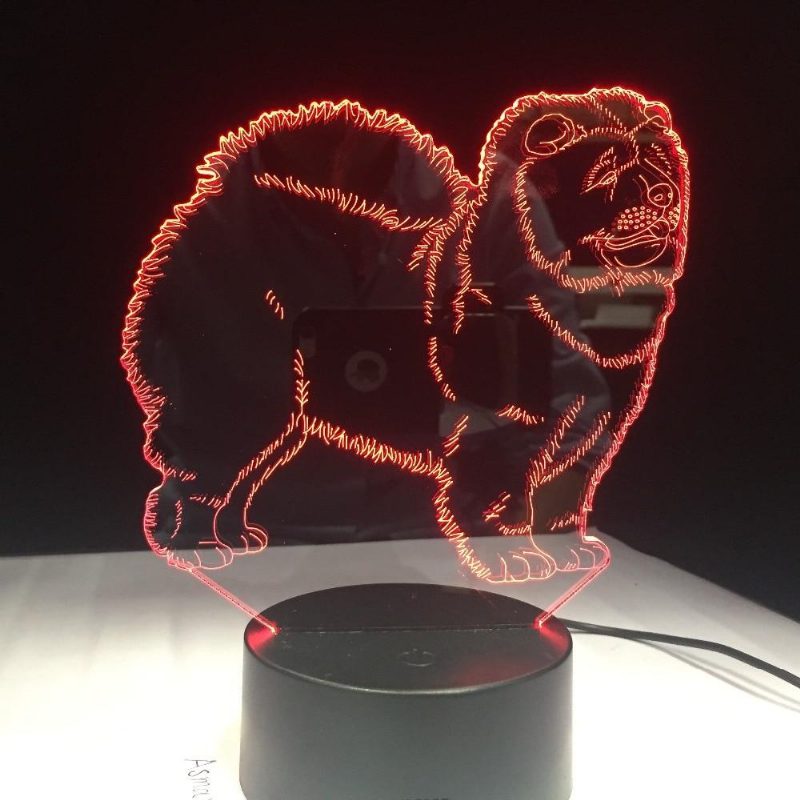 Lampe De Nuit 3d Chien Chow Chow