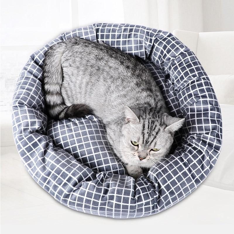 Lit Pour Animal De Compagnie Rond En Coton