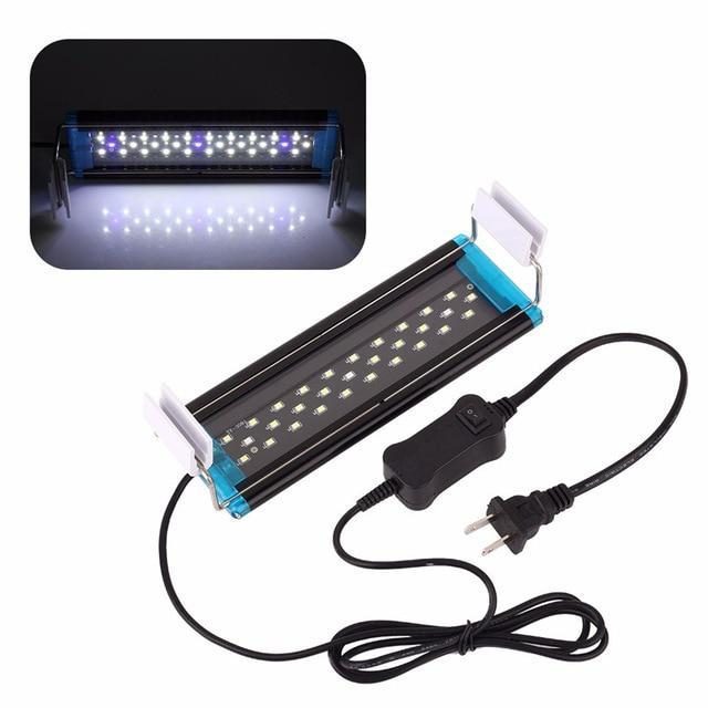 Lumière Led Ultra-mince Pour Poissons D'aquarium Avec Supports Extensibles