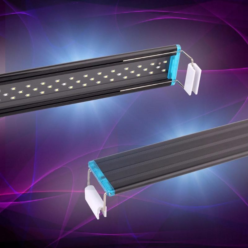 Lumière Led Ultra-mince Pour Poissons D'aquarium Avec Supports Extensibles