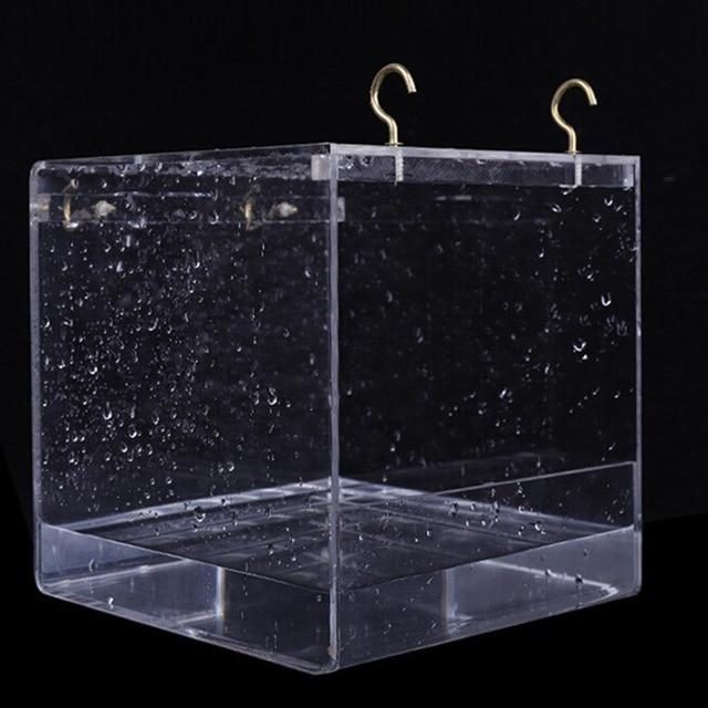 Maison De Bain Transparente Pour Oiseaux Pour Animaux De Compagnie Avec Crochets Suspendus