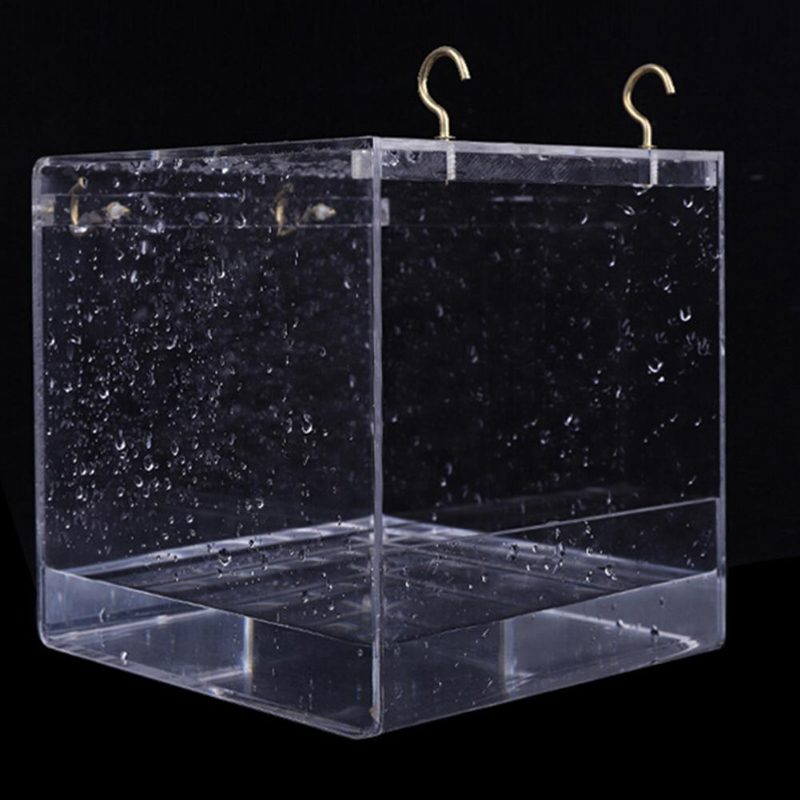 Maison De Bain Transparente Pour Oiseaux Pour Animaux De Compagnie Avec Crochets Suspendus