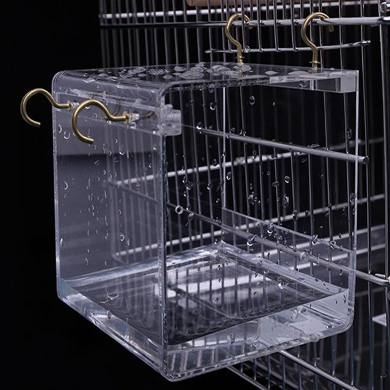 Maison De Bain Transparente Pour Oiseaux Pour Animaux De Compagnie Avec Crochets Suspendus