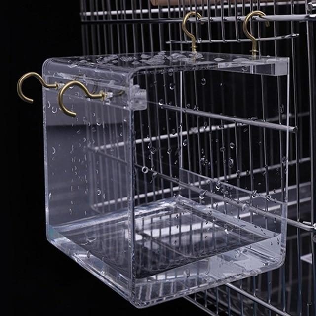 Maison De Bain Transparente Pour Oiseaux Pour Animaux De Compagnie Avec Crochets Suspendus