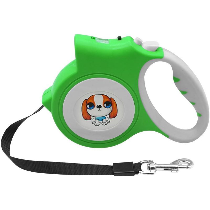 Marche En Laisse Rétractable Pour Chien Avec Lampe De Poche Brillante