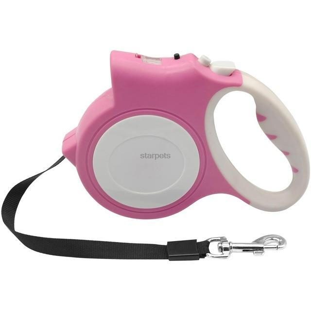 Marche En Laisse Rétractable Pour Chien Avec Lampe De Poche Brillante