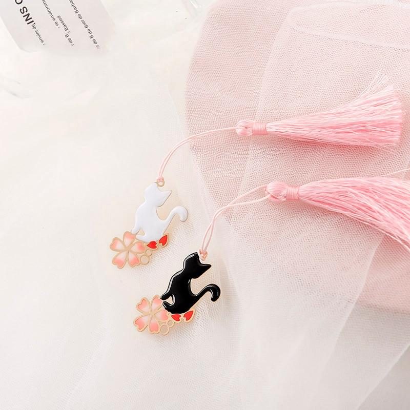 Marque-page Mignon Chat Fleur Bowknot