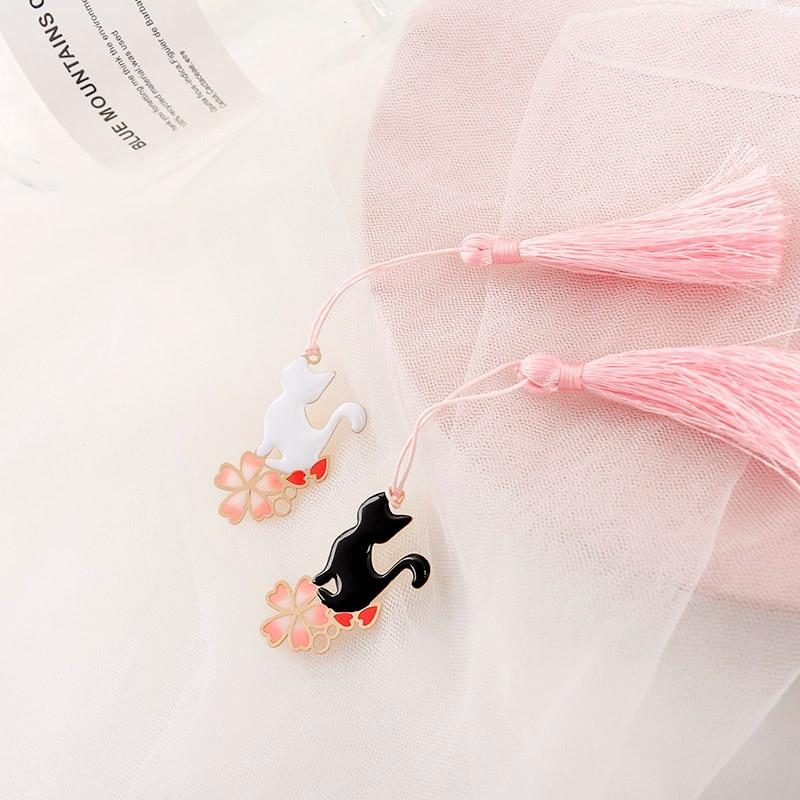 Marque-page Mignon Chat Fleur Bowknot