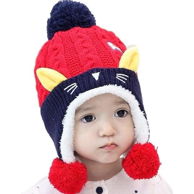 Mignon Bébé Bonnet D'hiver Bonnet Chaud