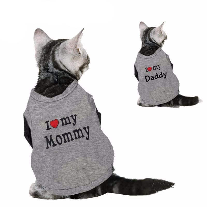 Mignonne Chemise En Coton Costume De Chat Vêtements Gilet