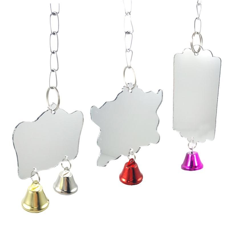 Mini Miroir Suspendu Avec Jouet Oiseau Cloches