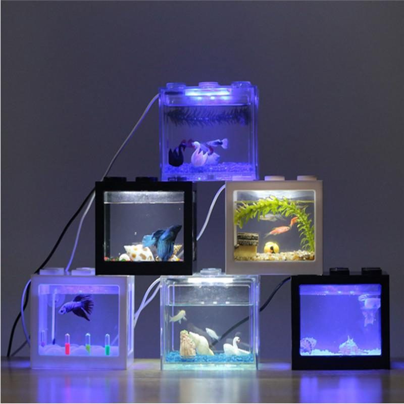 Mini Réservoir De Poissons De Bloc De Construction De Lumière Led